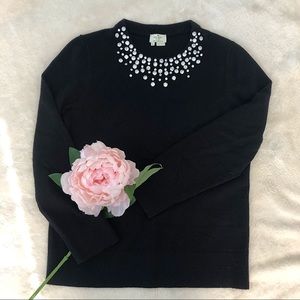 Kate Spade jeweled black sweater